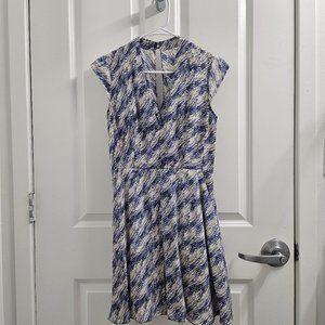 Reiss Blue Printed Mini Dress US4/UK8